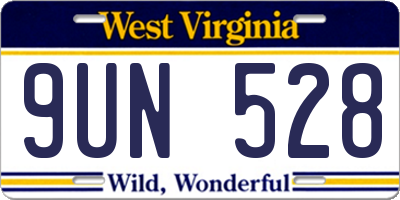 WV license plate 9UN528