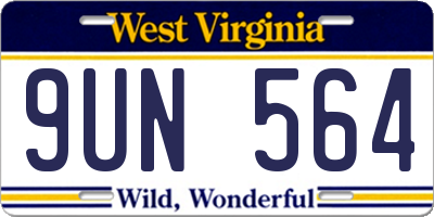 WV license plate 9UN564