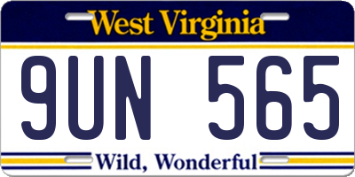 WV license plate 9UN565