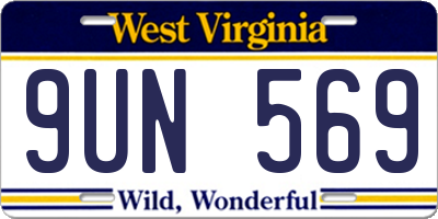 WV license plate 9UN569