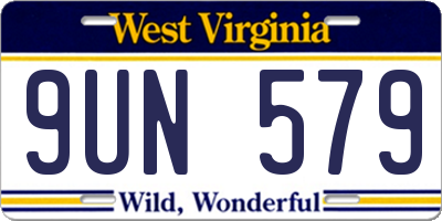 WV license plate 9UN579