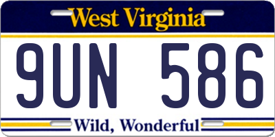 WV license plate 9UN586