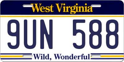 WV license plate 9UN588