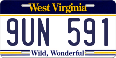 WV license plate 9UN591