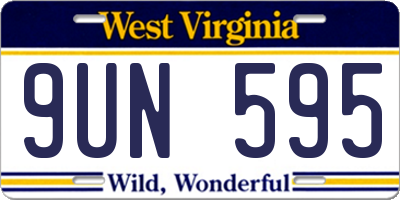 WV license plate 9UN595