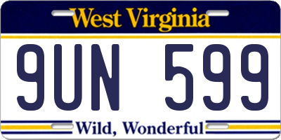 WV license plate 9UN599
