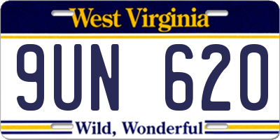 WV license plate 9UN620