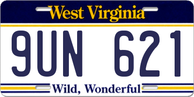WV license plate 9UN621