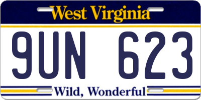 WV license plate 9UN623