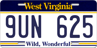 WV license plate 9UN625