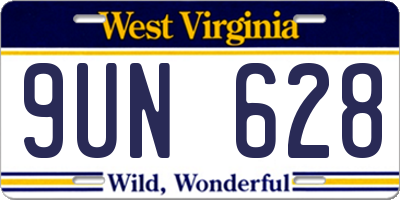 WV license plate 9UN628