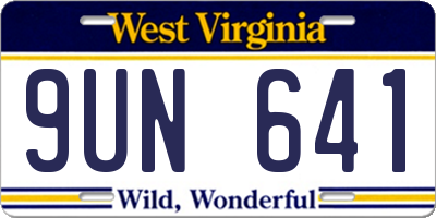 WV license plate 9UN641