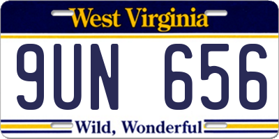 WV license plate 9UN656