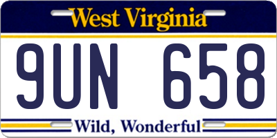 WV license plate 9UN658