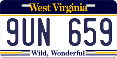 WV license plate 9UN659