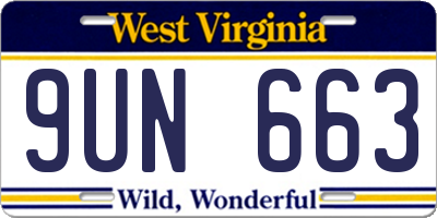 WV license plate 9UN663