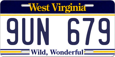 WV license plate 9UN679