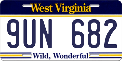 WV license plate 9UN682