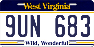 WV license plate 9UN683