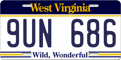 WV license plate 9UN686
