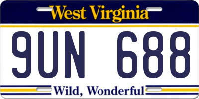 WV license plate 9UN688
