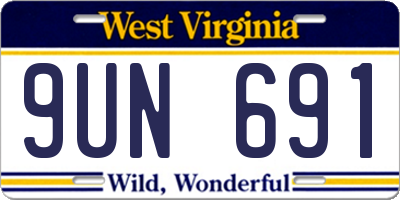 WV license plate 9UN691