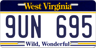 WV license plate 9UN695