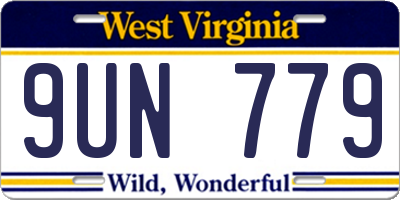 WV license plate 9UN779