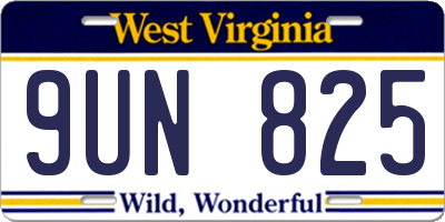 WV license plate 9UN825