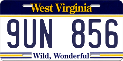 WV license plate 9UN856