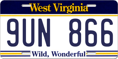 WV license plate 9UN866