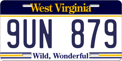 WV license plate 9UN879