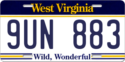 WV license plate 9UN883