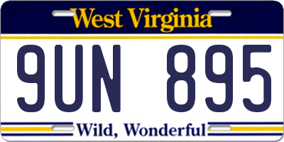 WV license plate 9UN895