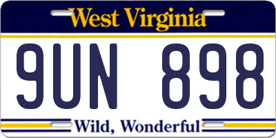 WV license plate 9UN898