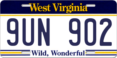 WV license plate 9UN902