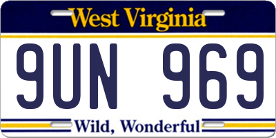 WV license plate 9UN969