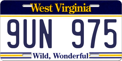 WV license plate 9UN975