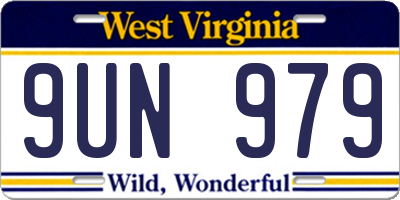 WV license plate 9UN979
