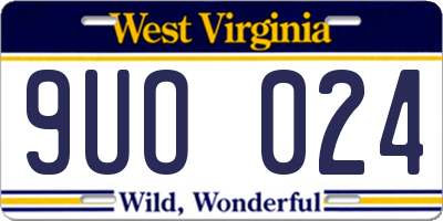 WV license plate 9UO024