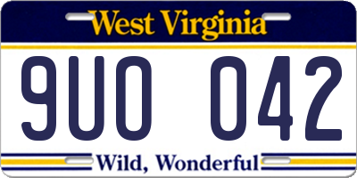 WV license plate 9UO042