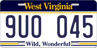 WV license plate 9UO045