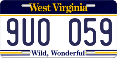 WV license plate 9UO059