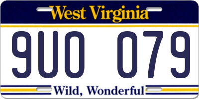 WV license plate 9UO079