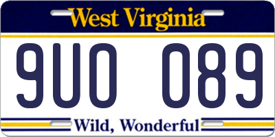WV license plate 9UO089