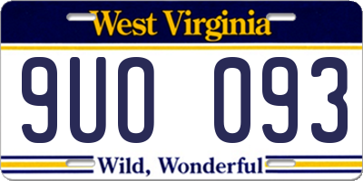 WV license plate 9UO093