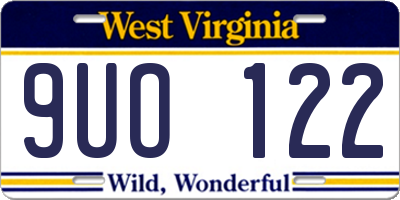 WV license plate 9UO122