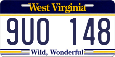 WV license plate 9UO148