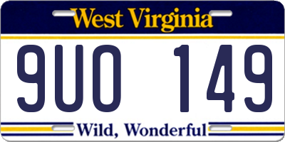 WV license plate 9UO149