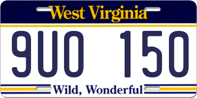 WV license plate 9UO150